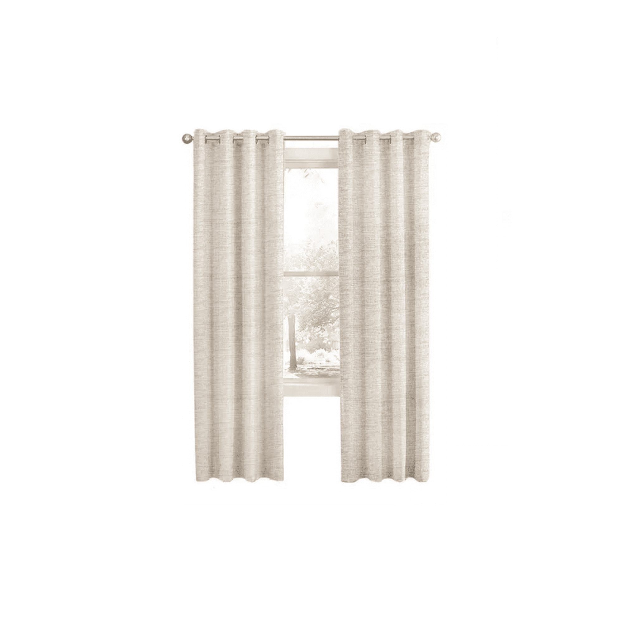 Genérico - Cortina Blackout 100% 2 Paños 140x220cm Textura Lino Crudo