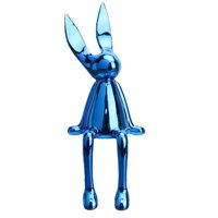 Ioensy - Estatuilla De Conejito De Adorno De Conejo Sentado Para Estantería Sala De Estar Dormitorio Azul L