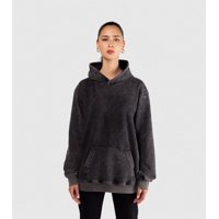 Uniforma Esenciales - Poleron Hoodie Oversize Negro Retro