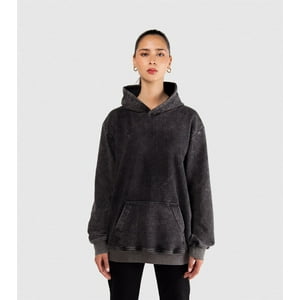 Uniforma Esenciales - Poleron Hoodie Oversize Negro Retro