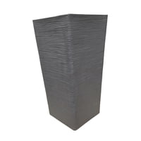 Auckland Outdoor - Macetero Rectangular Alto Texturado Gris Jardín Terraza