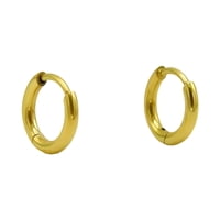 Elbauldejuma - Argollas Lisas 6Mm Aros Titanio Astm F136 Chapada En Oro 18K