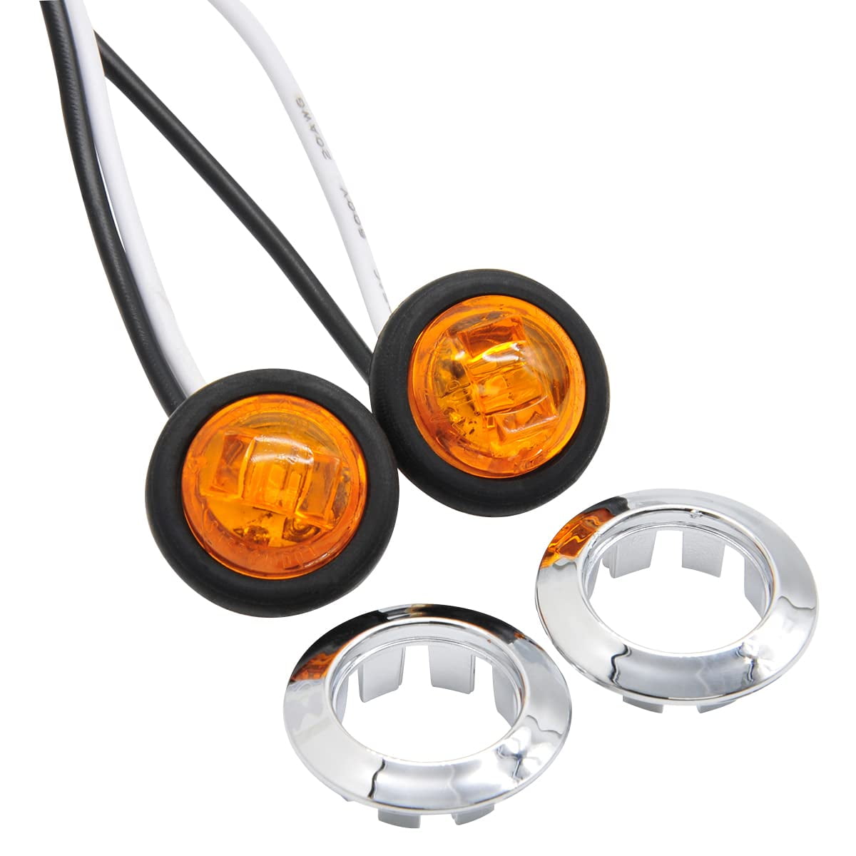 Luces De Remolque Roadpro Rp534a2 Rp534r2, Led Redondas, Paquete De 2 Unidades, Color Ámbar
