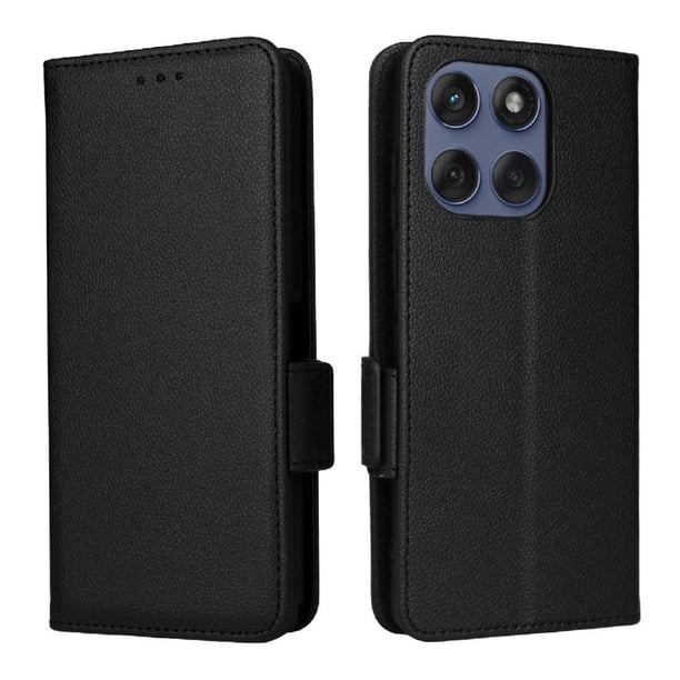 Funda Cartera para Motorola Moto Edge 60 Fusion Tapa Flip con Ranuras y Soporte Negro