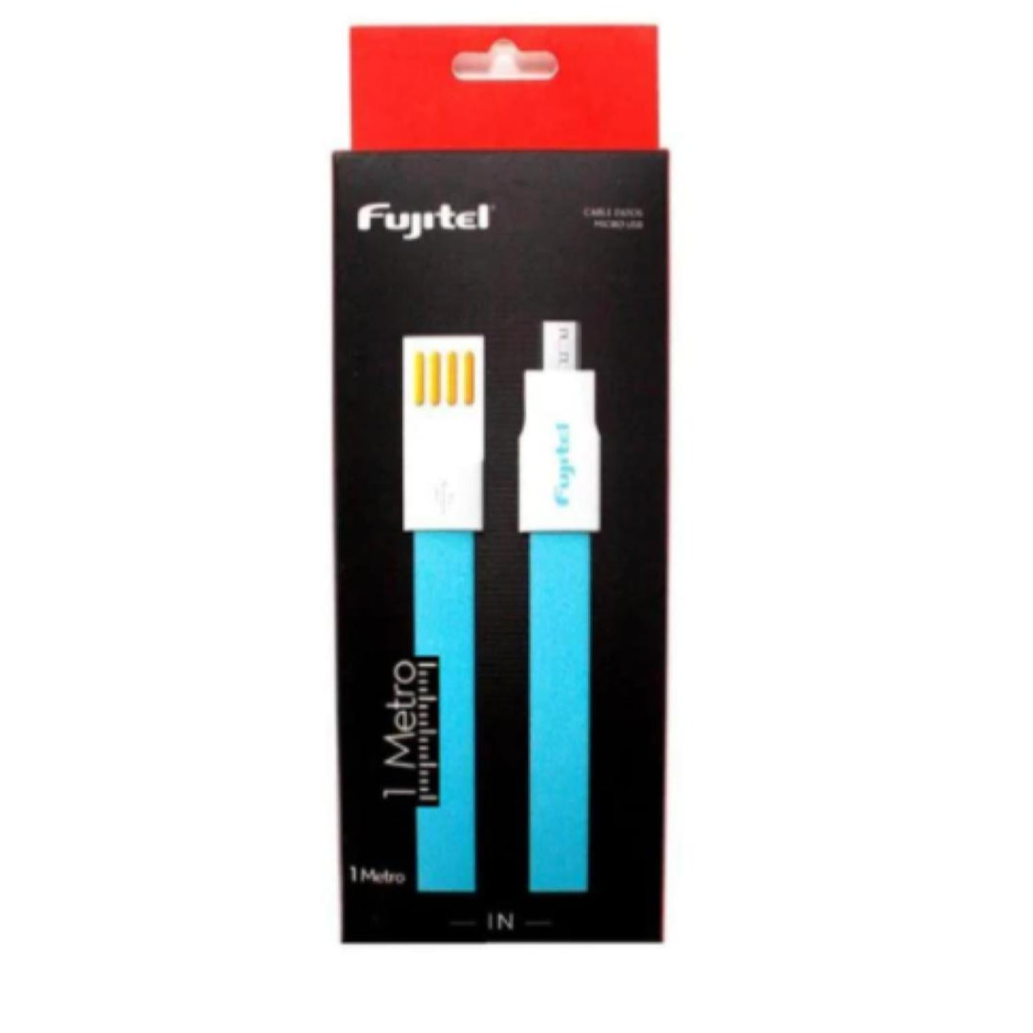 Fujitel - Cable Usb A Microusb - 1mt. Plano Imantado Azul