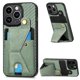 thumbnail image 1 of Funda Resistente para iPhone 14 Pro Max con Tarjetero y Soporte, Diseño Magnético Verde, 1 of 5
