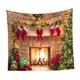 thumbnail image 1 of Telón de fondo de chimenea navideña, tapiz navideño, decoración de pared, manta, tela de fondo navideña para decoración del hogar, fiesta y festival , 150cmx130cm, 1 of 5