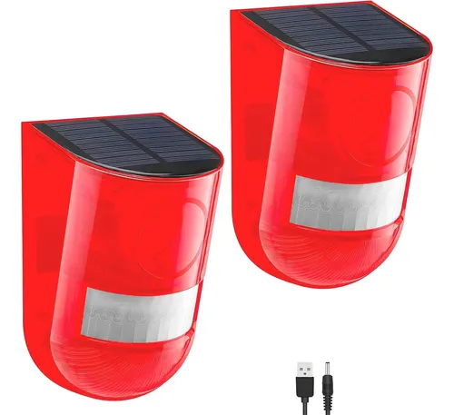 Pack 2 Alarma Solar Con Sensor De Movimiento 129 Db Impermeable
