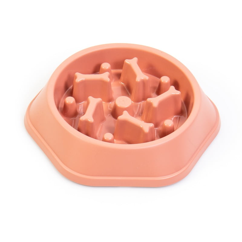Winpet - Plato Alimentacion Lenta Para Perros De Razas Grandes - Rosado
