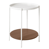 Moboi - Mesa Lateral Auxiliar 2 Niveles Madera 42X42X52Cm Blanco