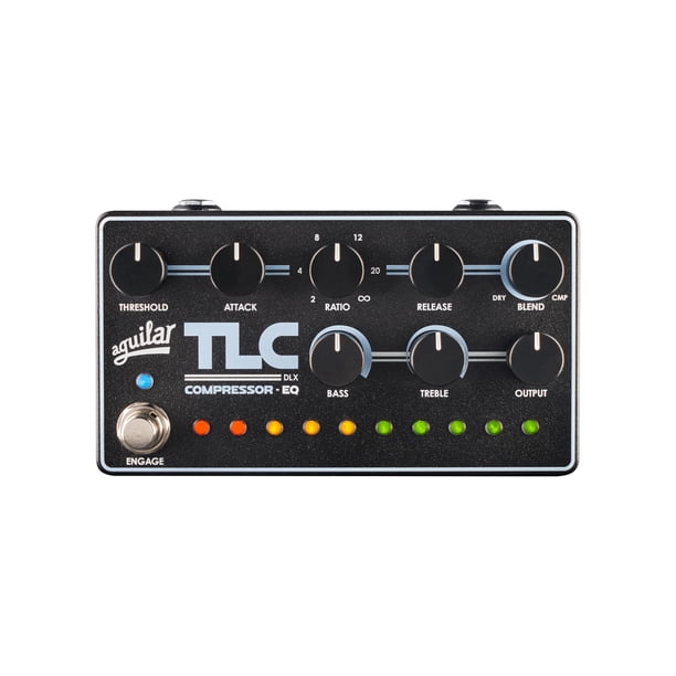 Pedal Compresor de Bajo Aguilar TLC DLX con EQ de 2 Bandas, Mezcla, Ratio, Ataque y Controles de Umbral