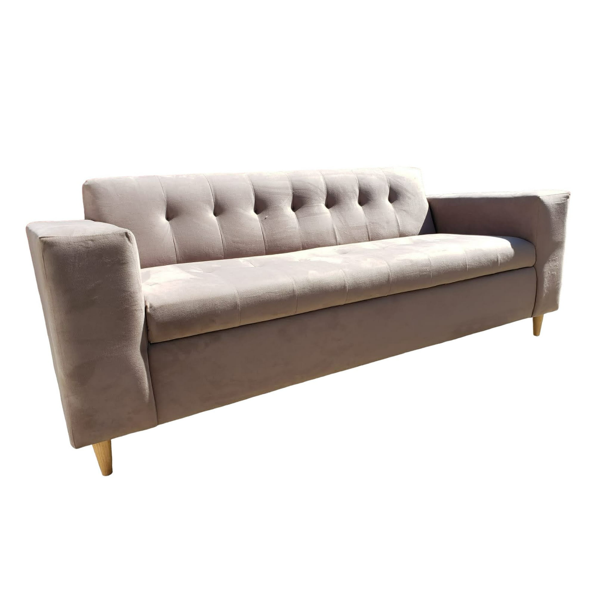 Sofa Tres Cuerpos Felpa Beige