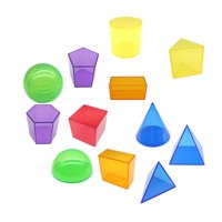 Magideal - Juego De 12 Bloques De Formas Geométricas 3D Con Formas Geométricas Sólidas, Juguetes Educativos, Para Niños De Jardín De Infantes Y Escuela Primaria.