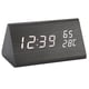 thumbnail image 1 of Reloj de madera triangular con control de voz creativo, pantalla digital, alarma de temperatura y humedad., 1 of 5