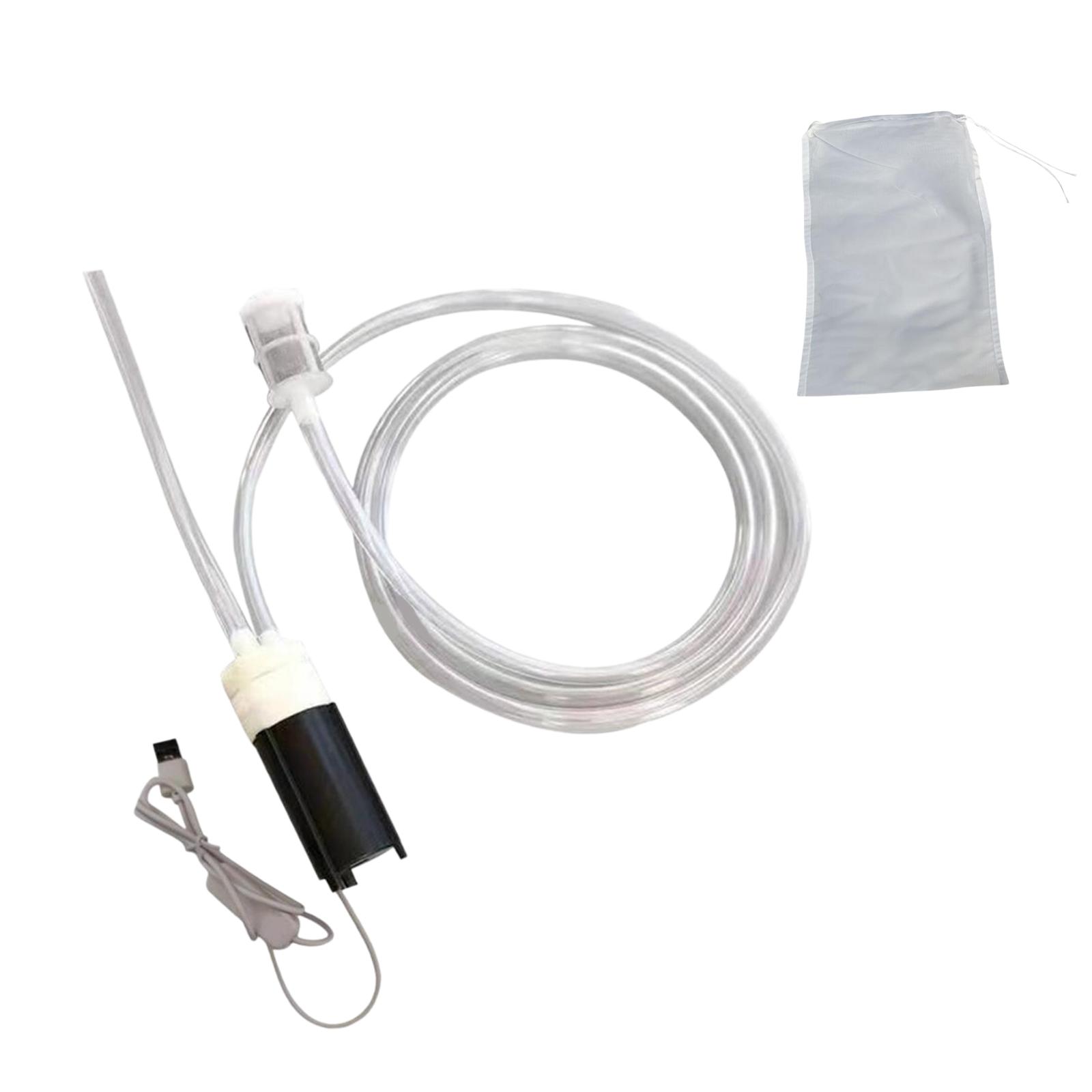 Magideal - Dispositivo Portátil De Succión De Vino Bomba De Vino Eléctrica Usb Elaboración Casera Filtro De Sifón De Cerveza Portátil Bomba De Sifón De Cerveza Tubo De Silicona De 15 M