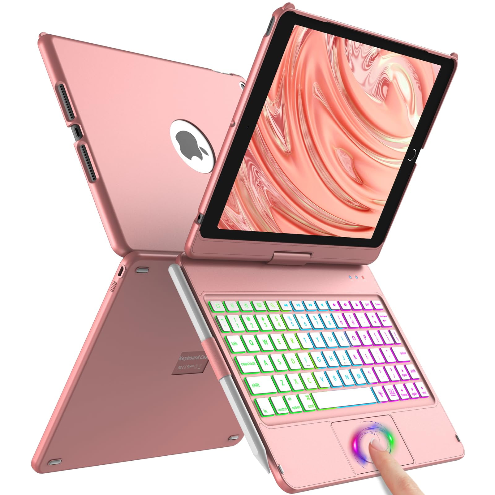 Funda De Teclado Amzcase Para Ipad 9.ª Generación De 10.2 Pulgadas Con Bluetooth