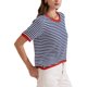 thumbnail image 4 of INSPIRE CHIC Camiseta de Mujer de Verano de Manga Corta con Cuello Redondo de Moda Jersey a Rayas Tejido Talla S Azul Oscuro, 4 of 5