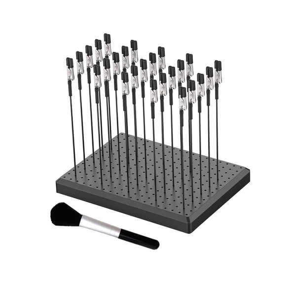 Soporte de base para pintura y juego de 10 pinzas de con cepillo de limpieza para tarjetas de bricolaje, fotos y notas, patas de goma antide