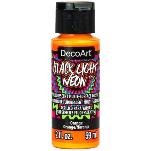 Pintura Acrilica Decoart Americana Black Light Neon 60Ml Naranja