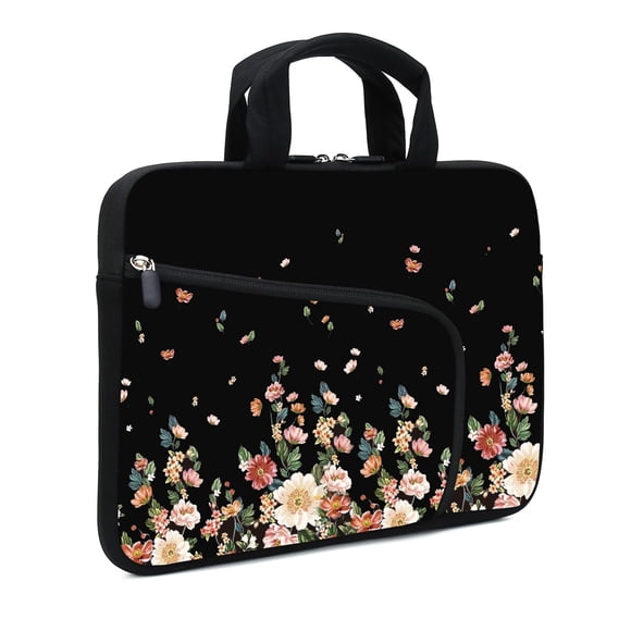 Fundas para portátil XMBFZ de neopreno de 14 a 15,6 pulgadas con bolsillos en forma de flores