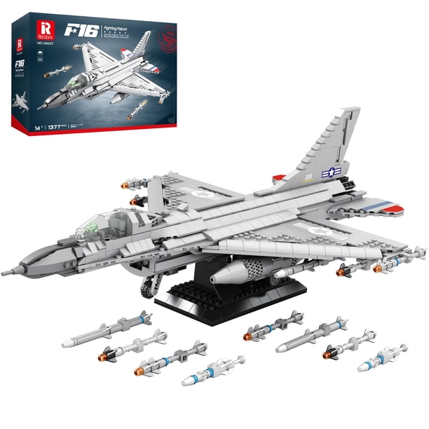 Set de construcción Reobrix F-16 Fighter Jet con 1377 piezas para niños mayores de 14 años