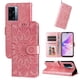 thumbnail image 3 of Funda tipo cartera FOXDOCK para OPPO A77 5G , diseño girasol en relieve, cuero PU, cierre magnético, soporte y tarjetero, 3 of 5
