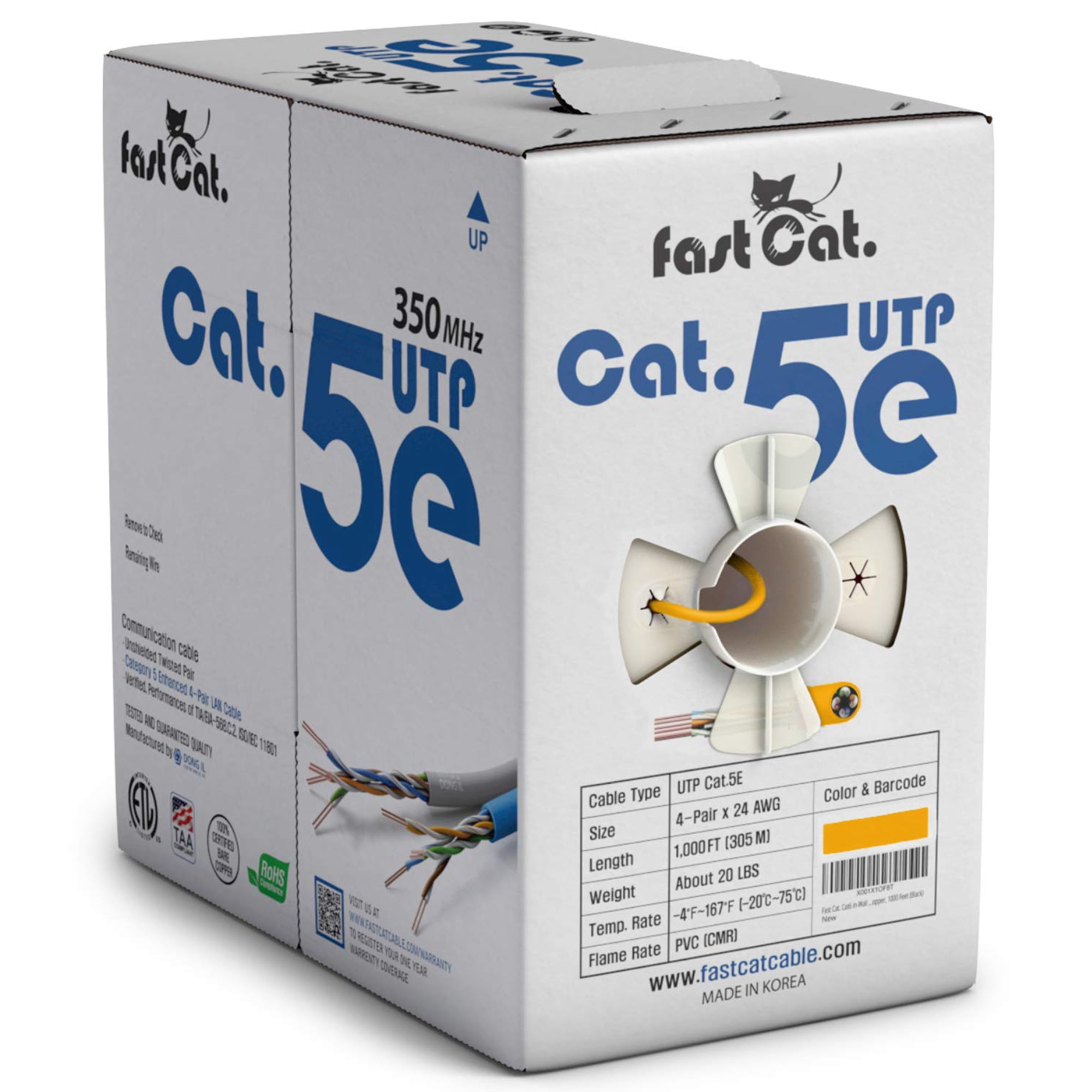 Cable Ethernet Cat5e Fast Cat. 305 M 24 Awg 350 Mhz Cmr