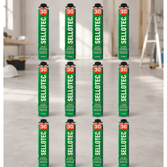 Espuma Expansiva De Poliuretano 750 Ml. Sellotec 12 Unidades