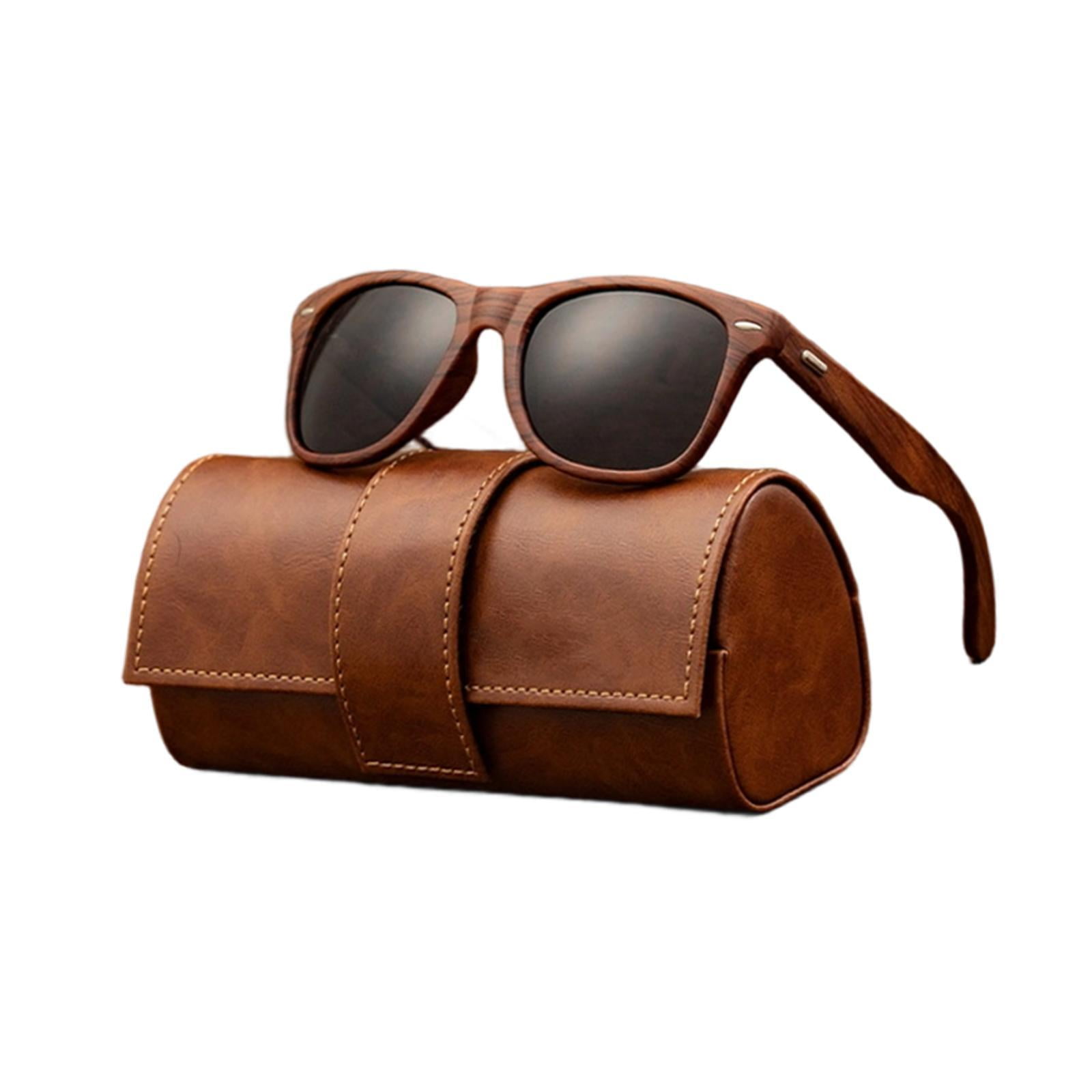 Ioensy - Gafas De Sol De Madera, Suministros, Accesorios Con Estuche Para Gafas, Para Deportes, Playa, Hogar, Color Negro