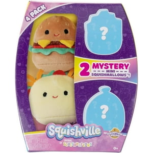 Pack De 4 Peluches 5 Centímetros Squishville Squishmallows.