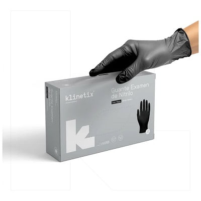Guante Examinación Nitrilo Negro TALLA L | Caja 100 un | Klinetix