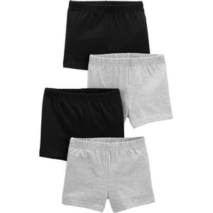 Simple Joys By Carter'S - Pantalones Cortos Simple Joys De Carter'S Girls, Color Gris Y Negro, 4T