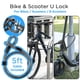 thumbnail image 2 of Candado en U para bicicleta Alshaay con cable de 1,5 m, funda texturizada y 3 llaves, 2 of 7