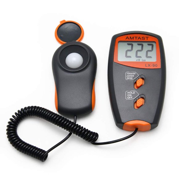 Medidor de luz AMTAST Digital LUX LX-90 con pantalla LCD 0-100,000 Lux