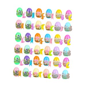 Magideal - Huevos De Pascua Precargados, Rellenos De Cestas De Pascua Con Miniconejitos, Regalos De Pascua Para El Aula, Premio, Juego De Patio, Búsqueda De Huev 36 Piezas
