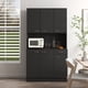 thumbnail image 1 of 70.87" Tall Wardrobe& Kitchen Cabinet, with 6-Doors, 1-Open Shelves and 1-Drawer for bedroom,Black, 1 of 3