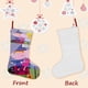 thumbnail image 3 of Ben y Holly Tema: Calcetines de Navidad, fino lino blanco para colgar en escaleras y chimenea, decoración navideña para el hogar, regalo de Navidad.54cm×38cm, 3 of 5