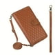 thumbnail image 1 of Zipper Lattice Brown Artificial Leather Sheath Phone Case For Samsung S23 S22 S21 Ultra / S23 S22 S21 S20 Plus / S23 S22 S21 S20 / A52 / A71 / A72 / A22 / A32 / A21S / S20 FE / S10 Plus / Note 10 20 /, 1 of 3