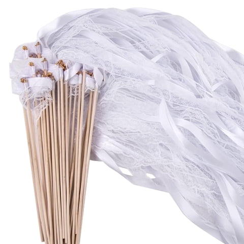 Bothyi - 20X Varillas De Cinta Serpentinas De Boda Resistentes Para Invitados Recuerdos De Fiesta Actividades Con Encaje