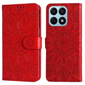 Funda Tipo Cartera Foxdock Para Honor X8A , Diseño Girasol En Relieve, Cuero Pu, Cierre Magnético, Soporte Y Tarjetero