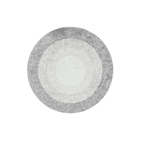 Genérico - Alfombra Redonda 100 Cm Super Suave Circulos Gris