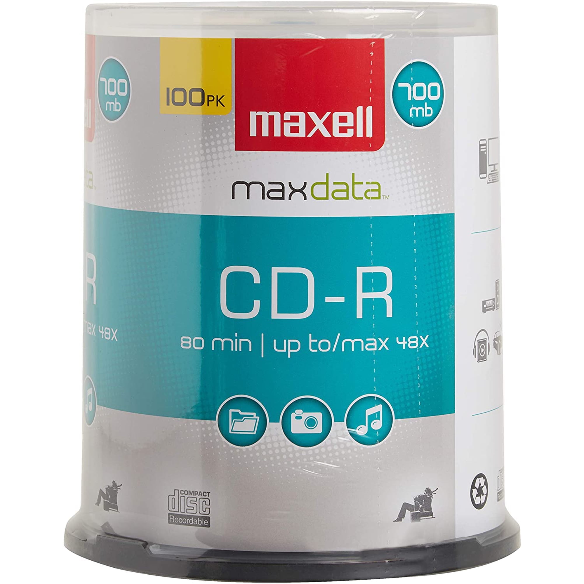 Cd-r Maxell 648200 De Alta Calidad, 700 Mb, Paquete De 100