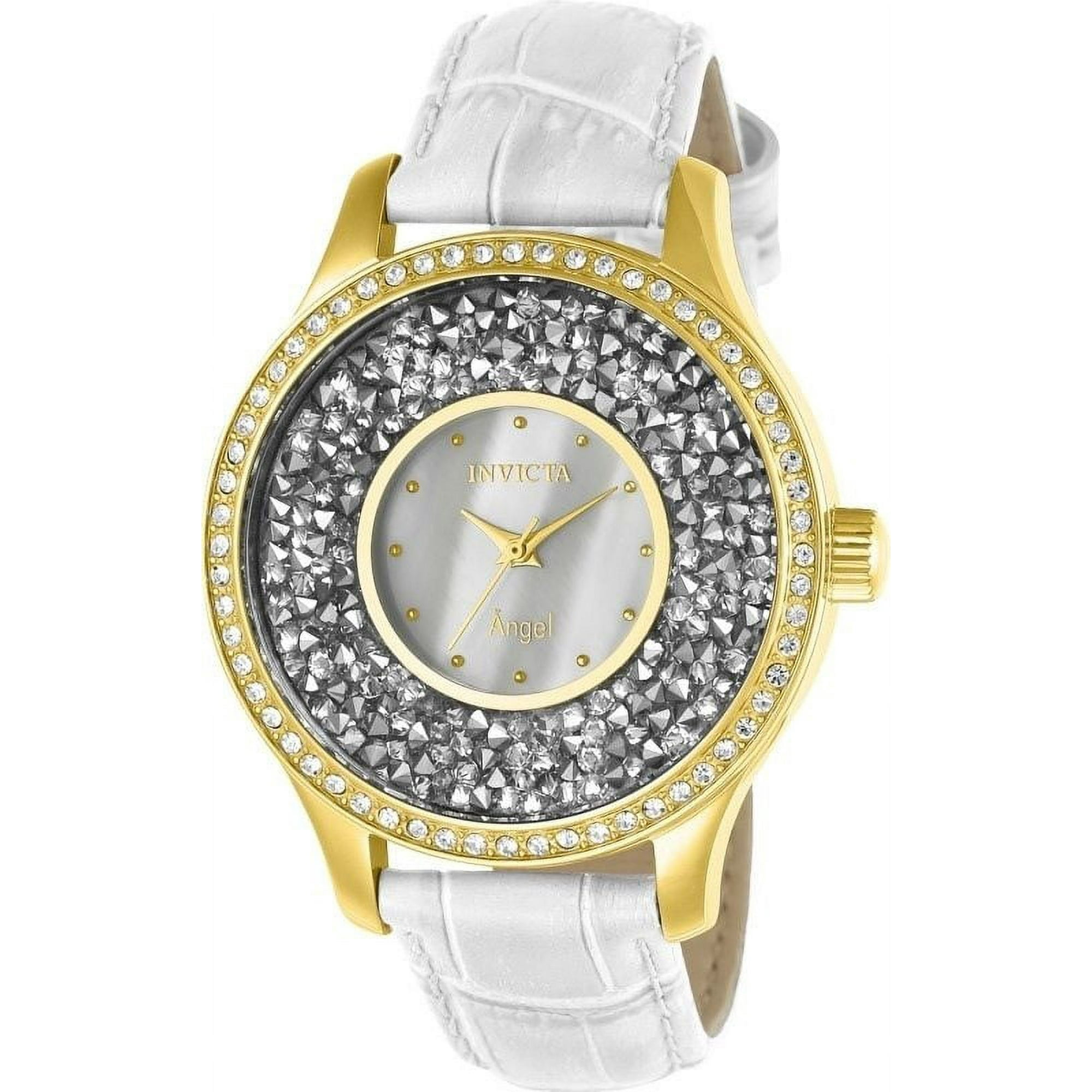Reloj Invicta Casual De Mujer Angel' Cuarzo Acero Inoxidable Y Cuero 24589