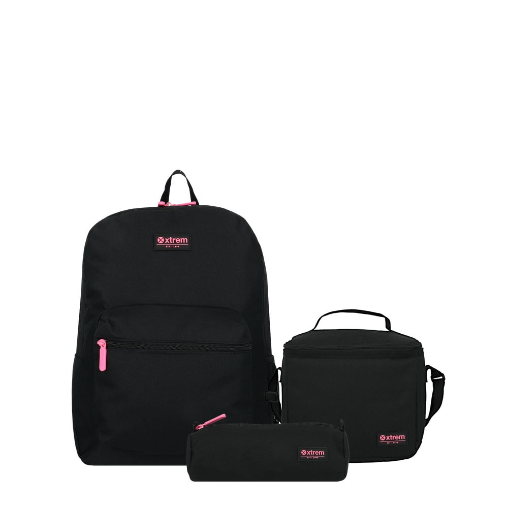 Triple Pack 6xt Mochila Niña Xtrem Negro/rosado