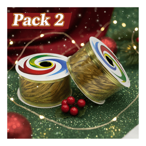 Genérico - Pack 2 Cintas De Navidad Diseños Varios Copos Nieve Navidad 2025