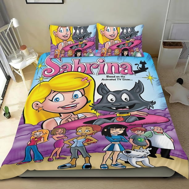 Sabrina: La Serie Animada Conjunto de sábanas temático, trío de piezas, cómodo y amigable con la piel, diseño único, regalo de decoración para el hogar para familiares, amigos y fans,140cm *210cm