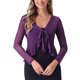 thumbnail image 1 of INSPIRE CHIC Bolero de Malla con Volantes de Manga Larga Casual para Mujer con Lazo S Púrpura, 1 of 6