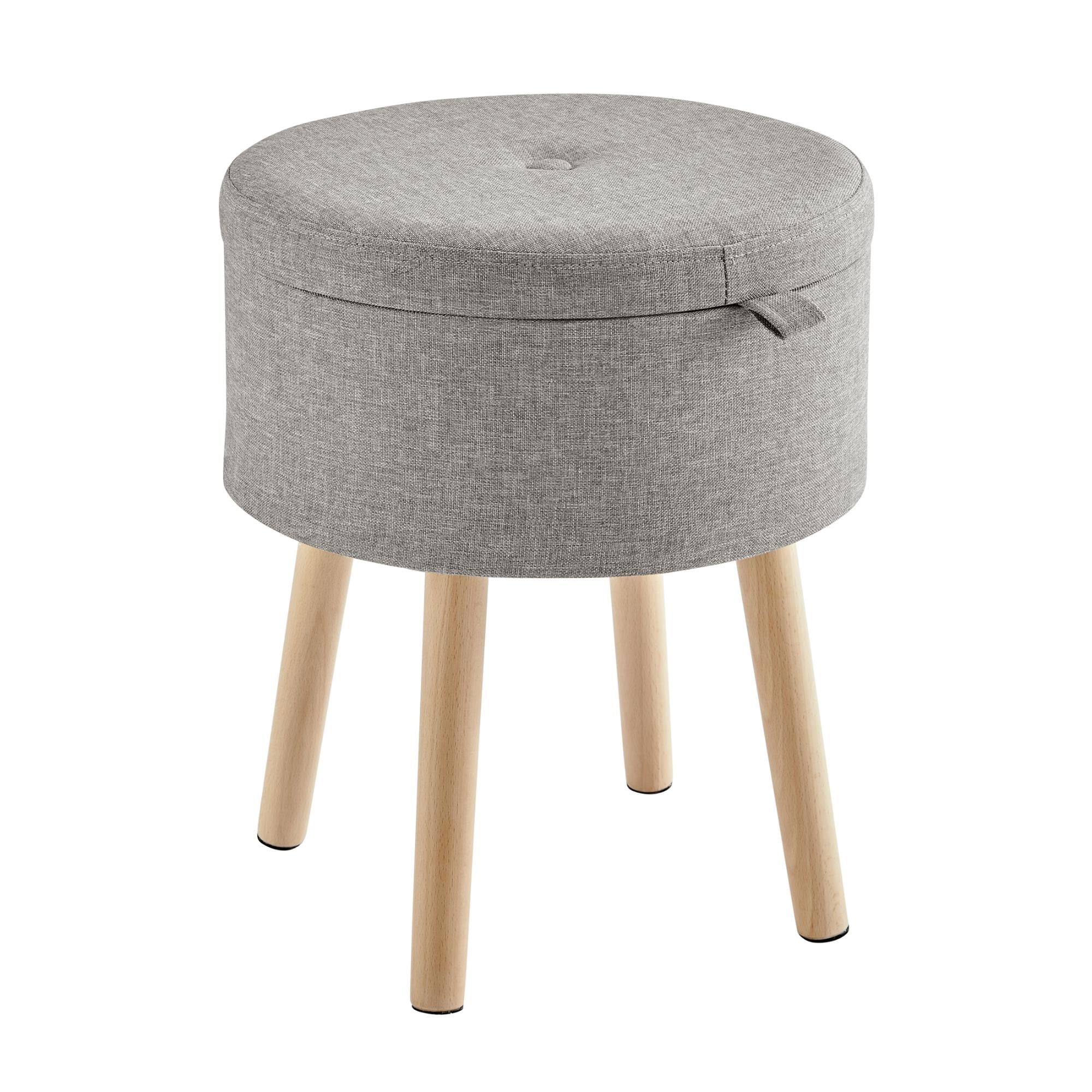 Mainstays - Pouf D0174Bb Redondo Almacenamiento Gris