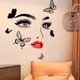 thumbnail image 1 of 2 Sheet, Beautiful Eye Red Lip Butterfly Wall Sticker, Living Room Bedroom Decorative Background Sticker, Reusable Self-adhesive PVC Wall Sticker, 11.8in*23.6in*2, 1 of 2