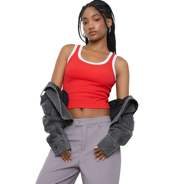 Polera Mujer Sin Mangas Regular Rojo Corona